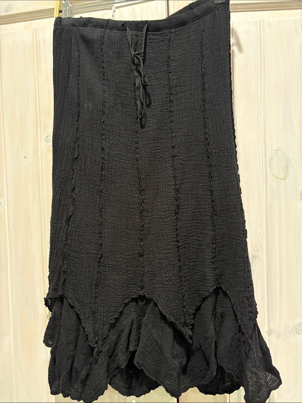 Cottonseed Black Women's Gauze Ruffle Hem Skirt